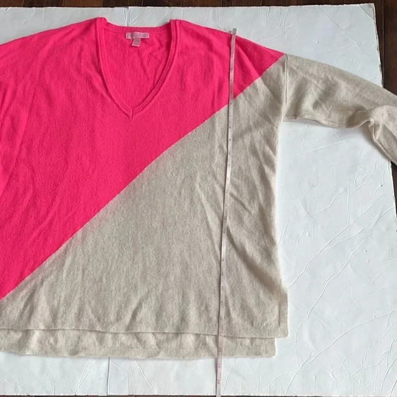 Lilly Pulitzer 100% Cashmere Alessandra Colorblock Tunic V Neck Sweater, sz S/M - Picture 7 of 11